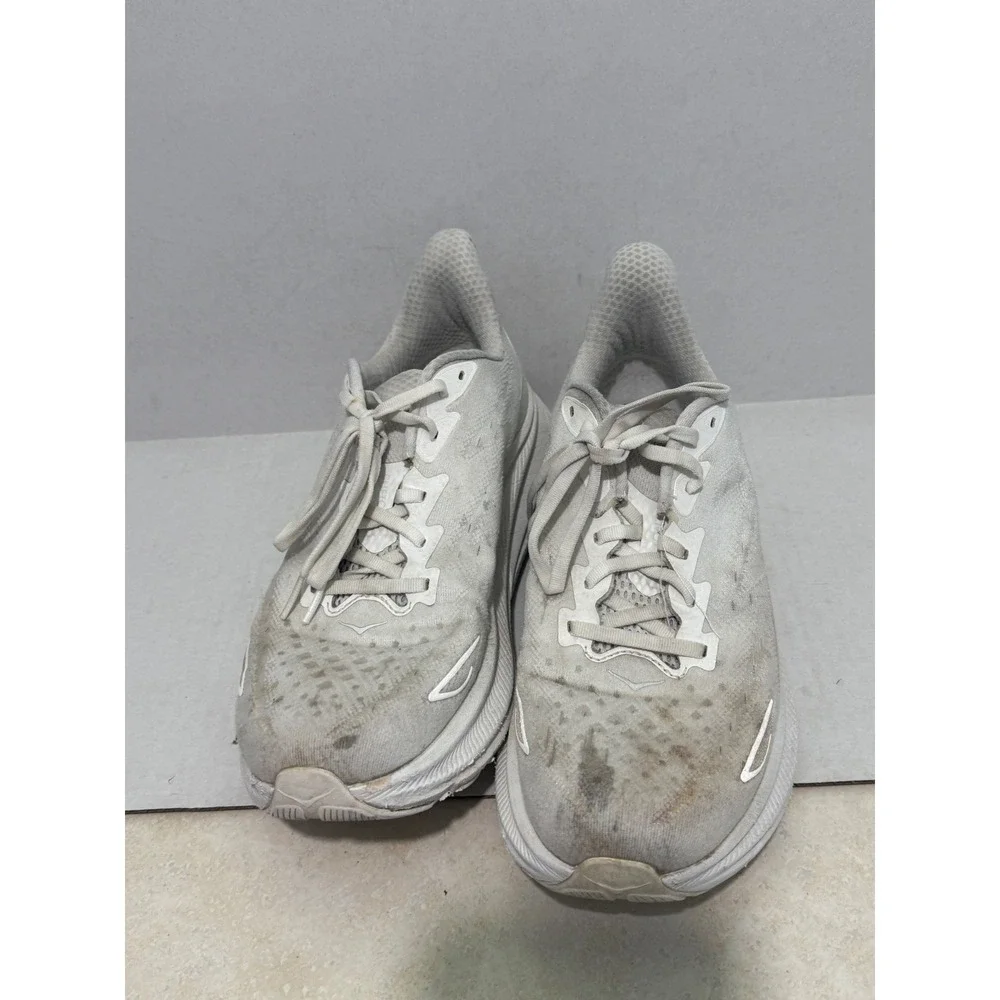 Hoka One One Clifton 9 Mens 10D White Running Shoes 1127895 WWH
